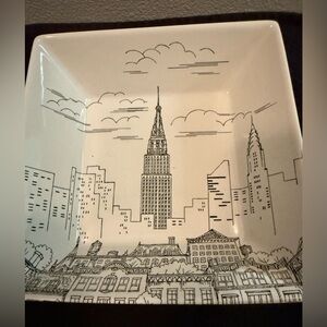 2 “City Scapes” square bowls by 222 Fifth 7.25”